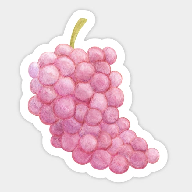 Red Grape ~ Watercolor Painting Sticker by aurin